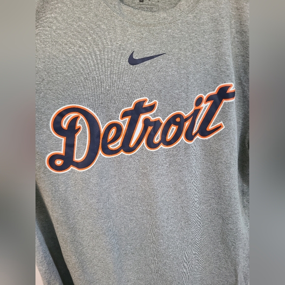 Brand New Nike MLB Detroit Tigers Woodmark Grey T-Shirt Mens Size Medium - Picture 3 of 14